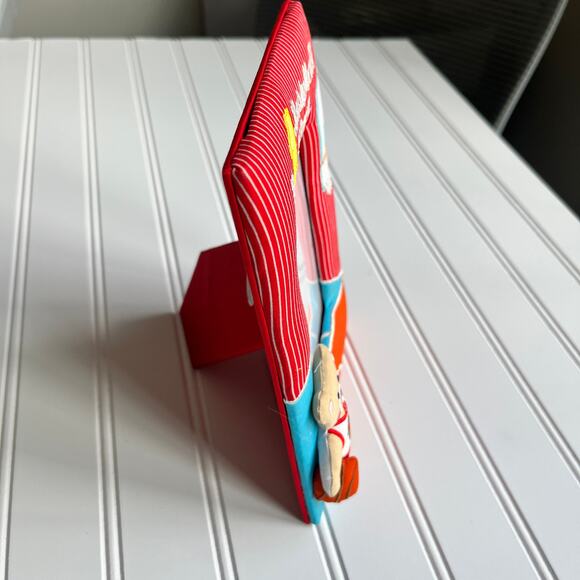 Vintage #1 Basketball Player Fabric Photo Frame 90's Embroidered Teddy Bear - Picture 3 of 9